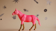 Pink and gold horse